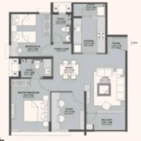 Godrej Azure 2.5 BHK apartment Floor plan